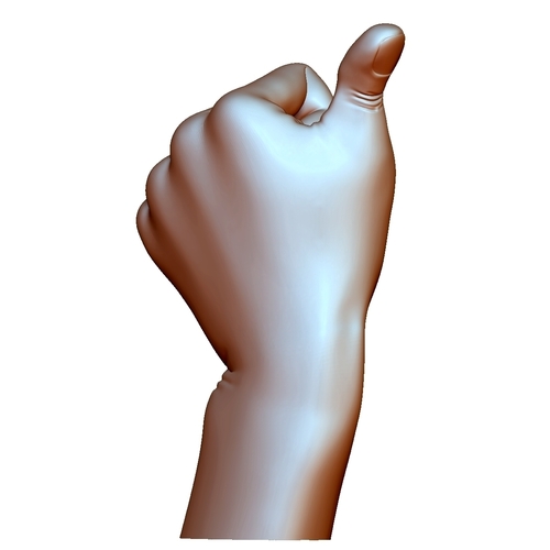 Thumb up sign hand gesture male bended 3D Print 248693