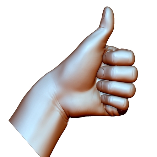 Thumb up sign hand gesture male bended 3D Print 248695