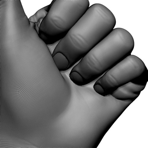 Thumb up sign hand gesture male bended 3D Print 248697