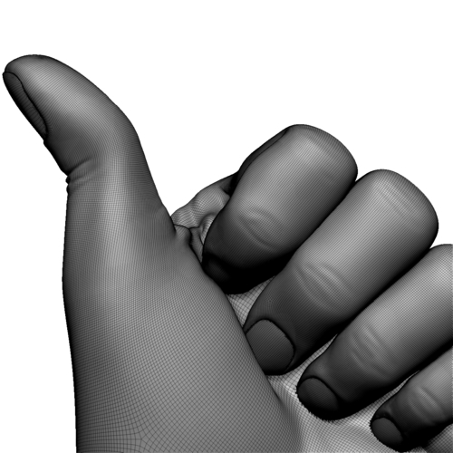 Thumb up sign hand gesture male bended 3D Print 248698