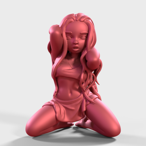 Sexy Hair Girl 3D Print 249794