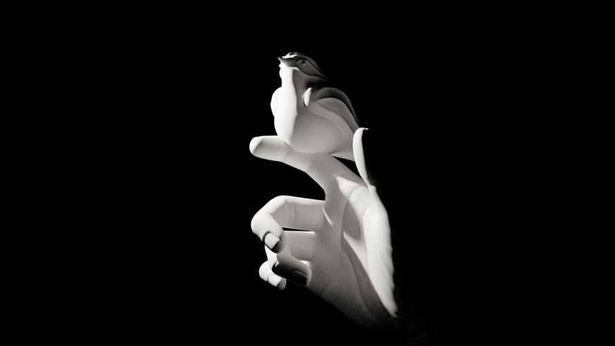 Bird resting on a hand 3D Print 249836