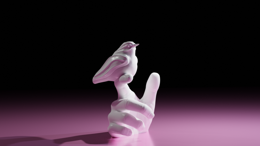 Bird resting on a hand 3D Print 249838