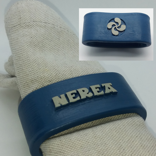 NEREA 3D Napkin Ring with lauburu 3D Print 250199