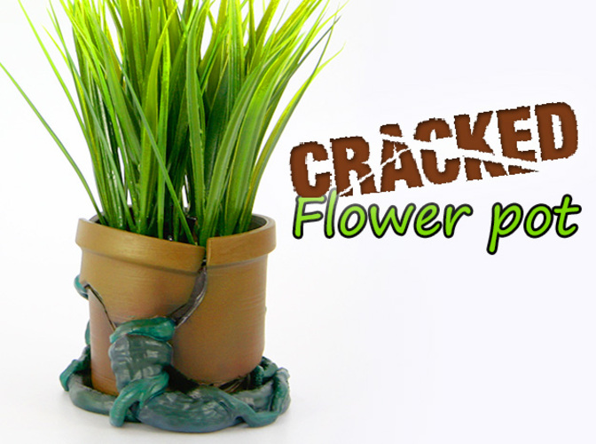 Cracked Flower Pot 3D Print 25031