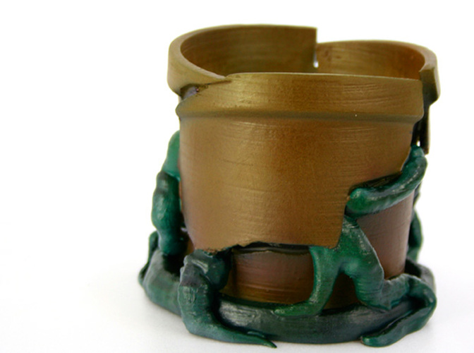 Cracked Flower Pot 3D Print 25032