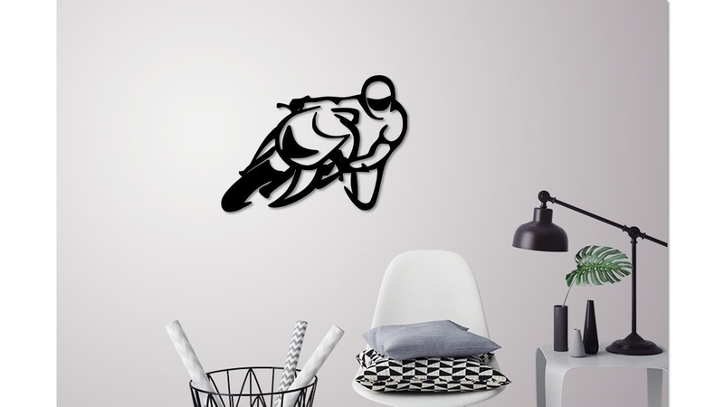 Motorbike racer wall decoration 