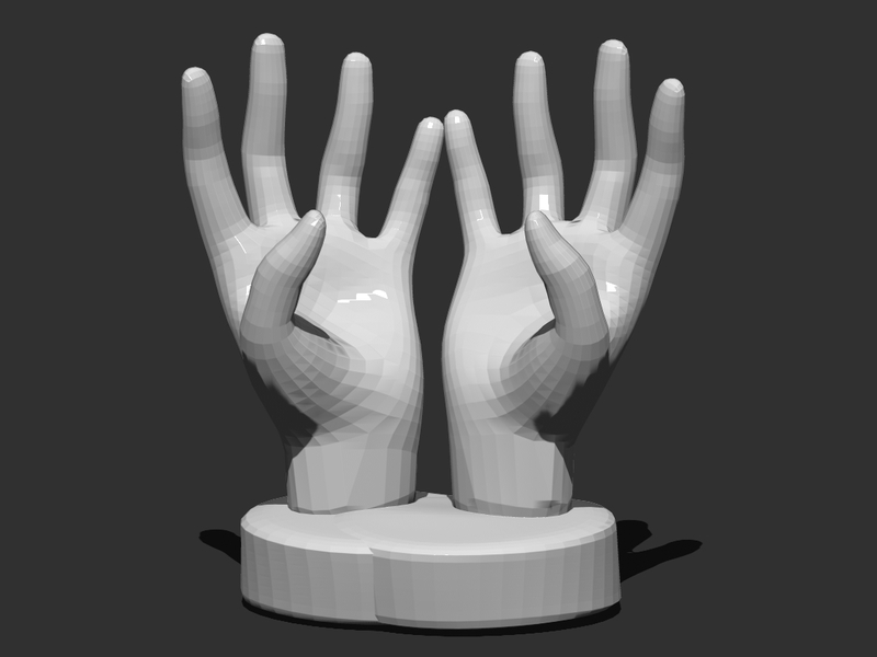  Hands Smartphone  Holder (low Poly)