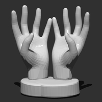 Small  Hands Smartphone  Holder (low Poly) 3D Printing 25049
