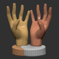  Hands Smartphone  Holder (low Poly) - Thumbnail 2