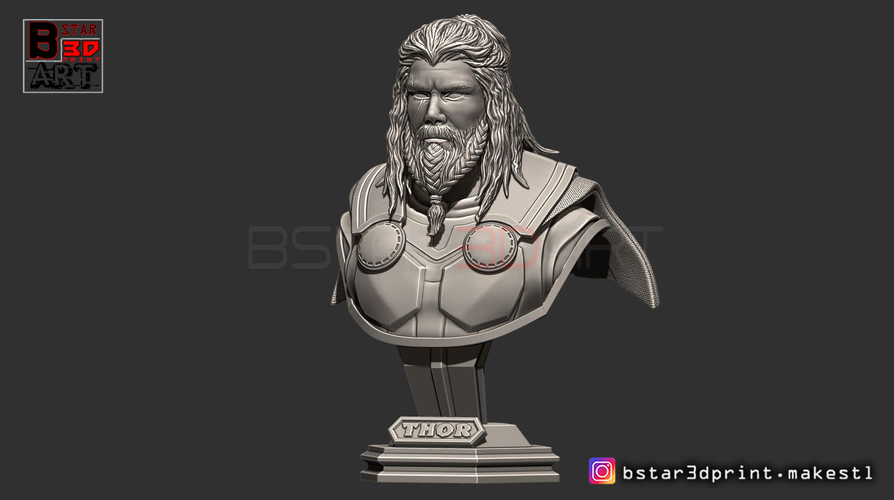 Thor Bust Avenger bust - 2 Heads - Infinity war - Endgame  3D Print 250579