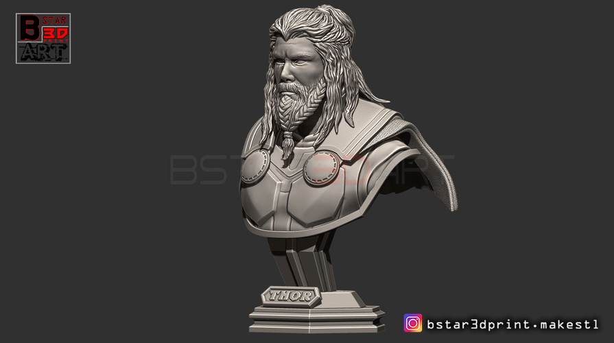 Thor Bust Avenger bust - 2 Heads - Infinity war - Endgame  3D Print 250584