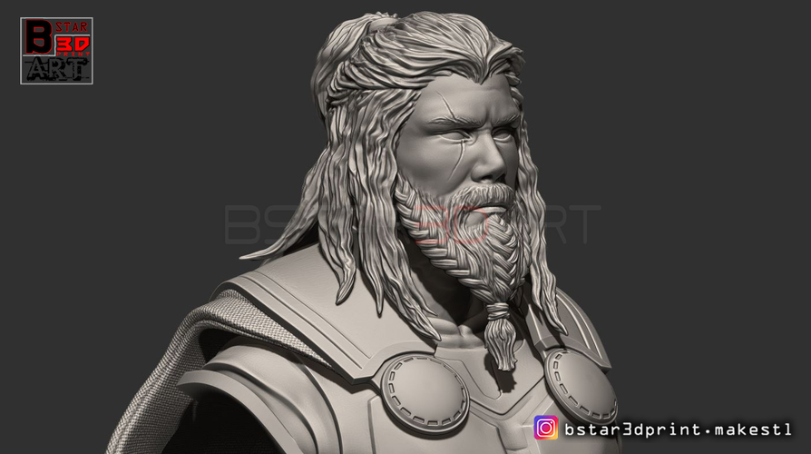 Thor Bust Avenger bust - 2 Heads - Infinity war - Endgame  3D Print 250588