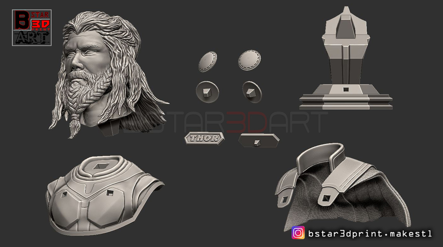 Thor Bust Avenger bust - 2 Heads - Infinity war - Endgame  3D Print 250591