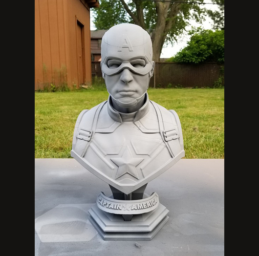 Captain America bust - with 2 Heads for bust - from Marvel 3D Print 250614