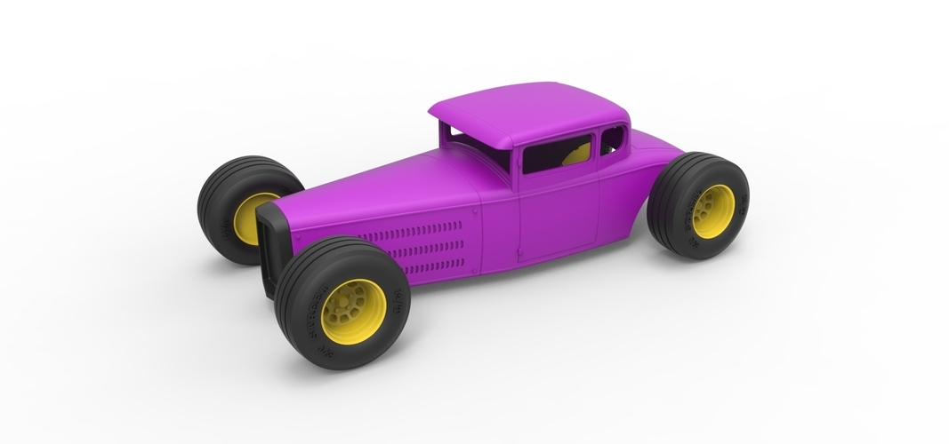 Diecast shell and wheels for Hot rod Scale 1 to 24