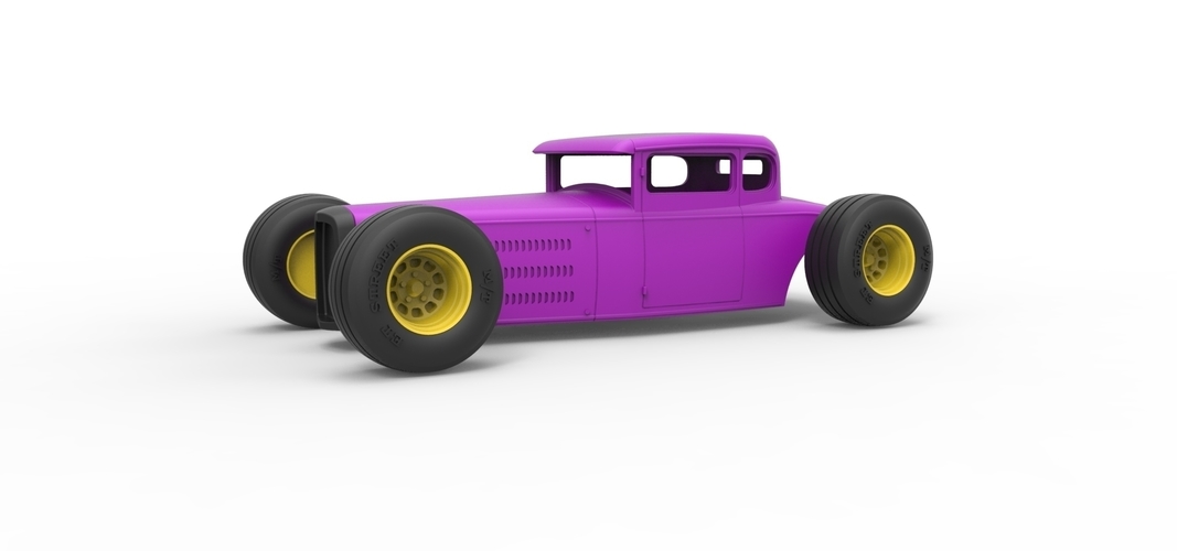 Shell and wheels for Hot rod Scale 1 to 24 3D Print 250730