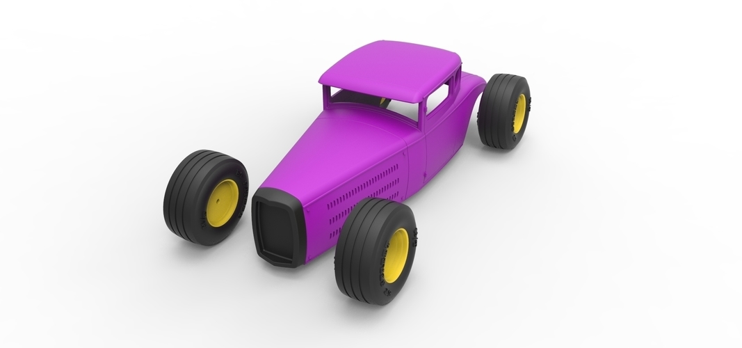 Shell and wheels for Hot rod Scale 1 to 24 3D Print 250731