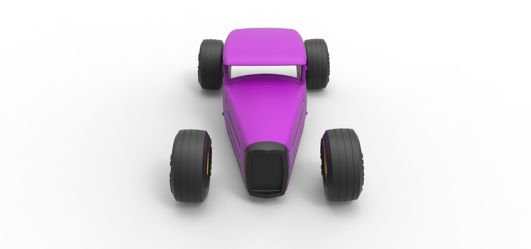 Shell and wheels for Hot rod Scale 1 to 24 3D Print 250733