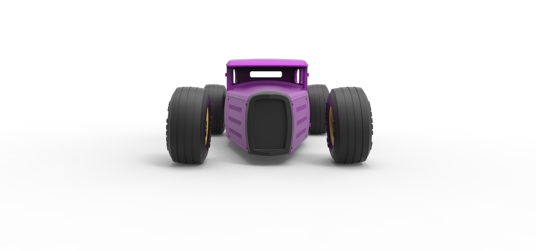 Shell and wheels for Hot rod Scale 1 to 24 3D Print 250734