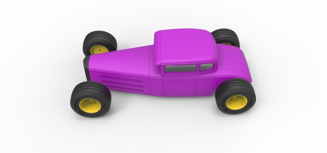 Shell and wheels for Hot rod Scale 1 to 24 3D Print 250736