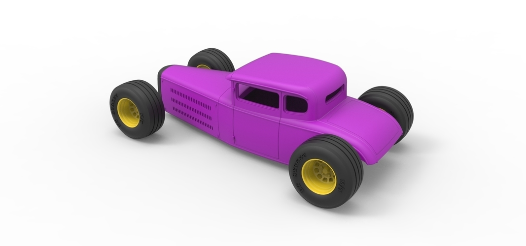 Shell and wheels for Hot rod Scale 1 to 24 3D Print 250738