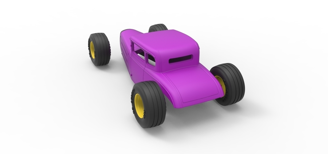 Shell and wheels for Hot rod Scale 1 to 24 3D Print 250739