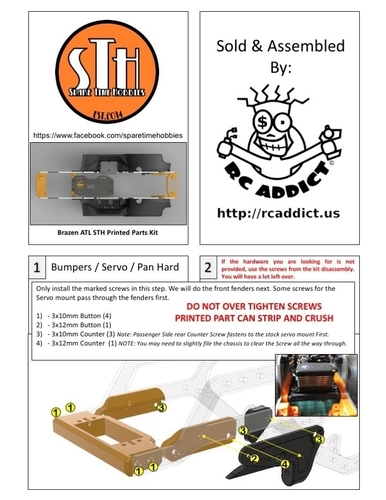 Brazin Scale ATL Chassis Parts (STH Style) for TRX4 3D Print 250828