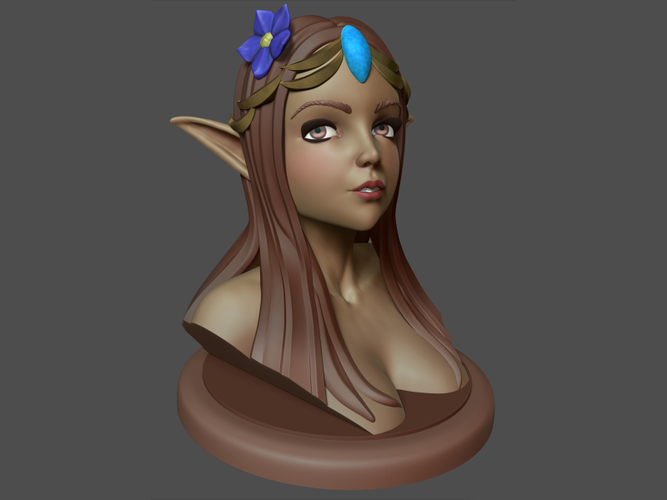 Elf Bust 3D Print 250970