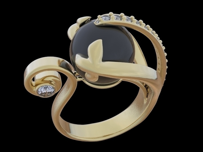 Ring With Pearl  3D Print 251033