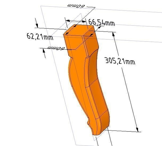 real furniture leg for3d printing and cnc production 3D Print 251228