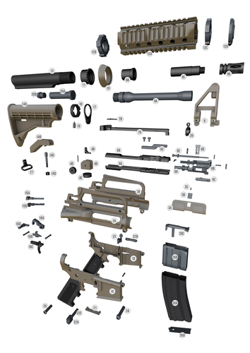 M4A1 AR15 CQBR 3D Print 251238