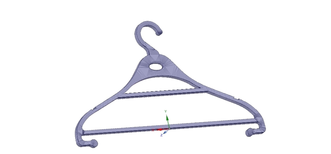 Realistic thin plastic hanger for shops 3D model