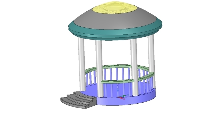 Rotunda Assembly Rotunda arbor terrace for 3D printing and assembly - Pinshape