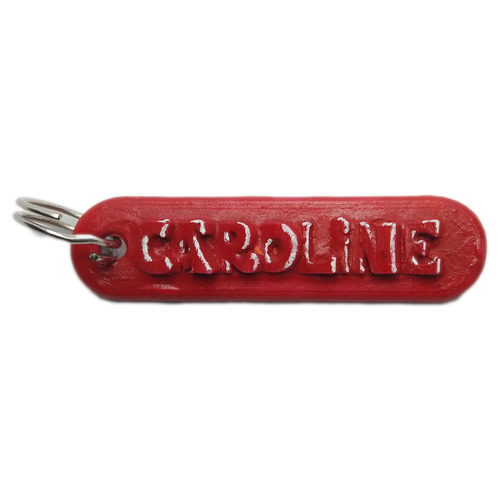 CAROLINE Personalized keychain embossed letters 3D Print 251695