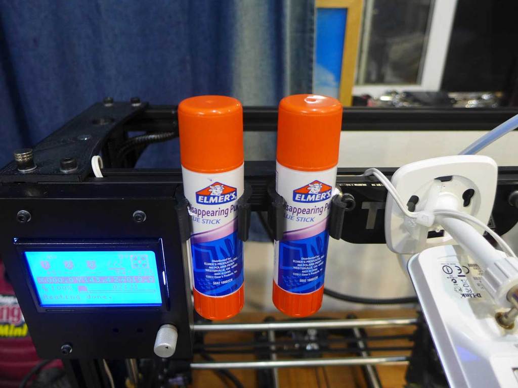3D Printed Jumbo Glue Stick Mount for TAZ or others with 20mm extruded fram  by Terry Morris