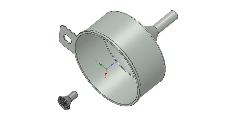 Professional funnel with waste protection 3d-print model 