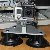 Small GoPro Camera 3 point suction cup mount. Hood mount 3D Printing 25233