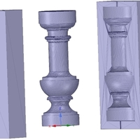 concrete or plaster baluster w casting mold 3d - Thumbnail 1