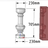 concrete or plaster baluster w casting mold 3d - Thumbnail 6