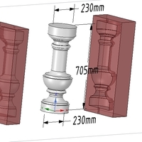 concrete or plaster baluster w casting mold 3d - Thumbnail 7