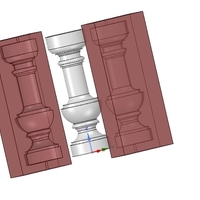 concrete or plaster baluster w casting mold 3d - Thumbnail 9