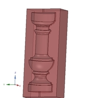 concrete or plaster baluster w casting mold 3d - Thumbnail 14