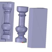 concrete or plaster baluster w casting mold 3d - Thumbnail 16