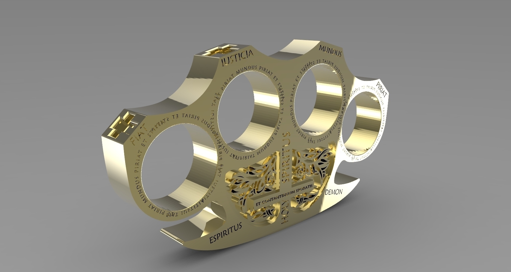 3D Printed Holy Brass Knuckles by ronagoldberg | Pinshape