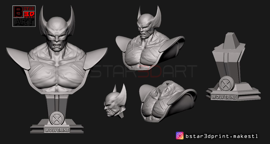 Wolverine Bust - X men - from Marvel 3D Print 252630