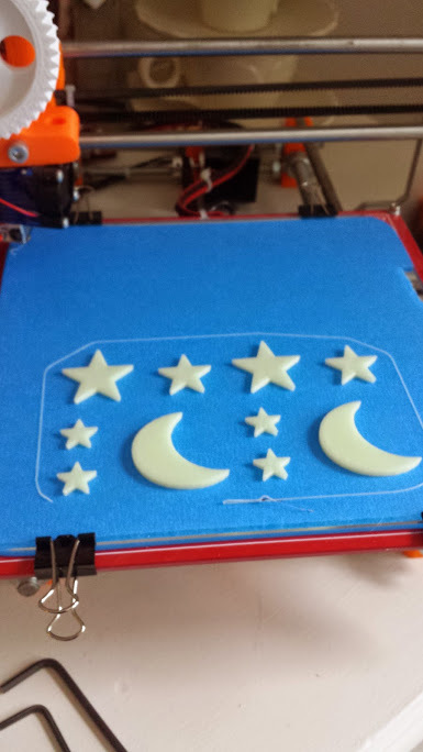 3D Printed Stars and Moon by Pierce Ferriter