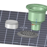 Flood floor shower Drain kit odor trap 3d-print - Thumbnail 1