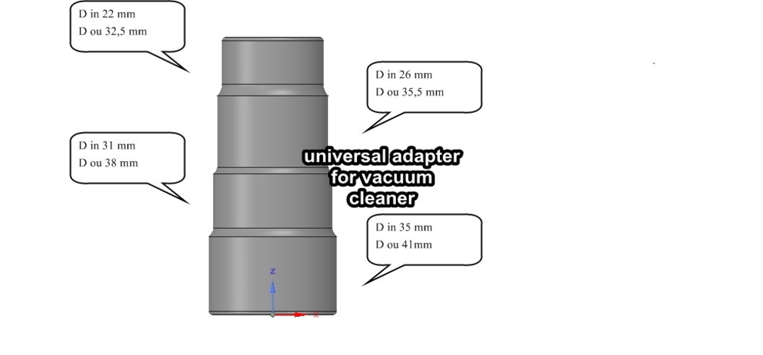 stepped universal adapter for vacuum cleaner nozzle v01 3d 3D Print 253060