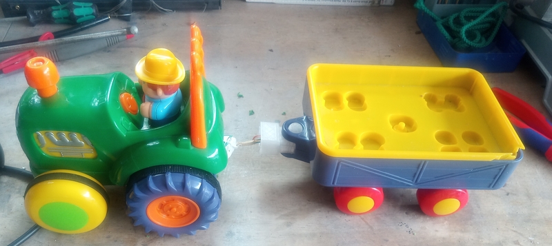Toy tractor repaired